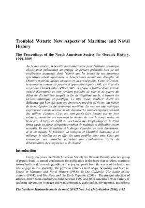 Troubled Waters: New Aspects of Maritime and Naval History