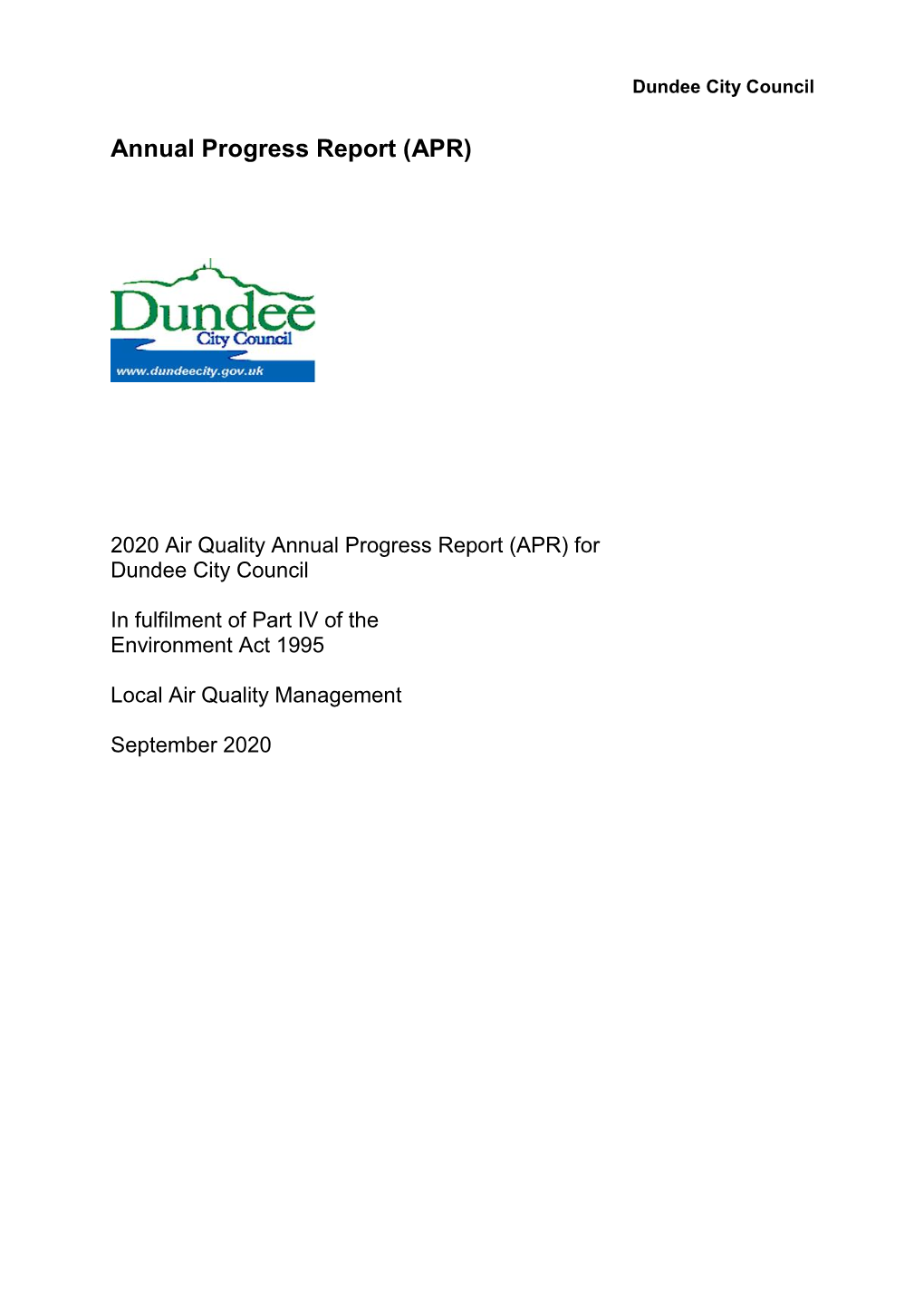 Annual Progress Report (APR)