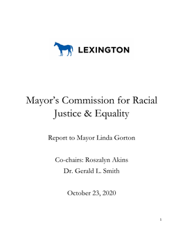 Mayor's Commission for Racial Justice & Equality