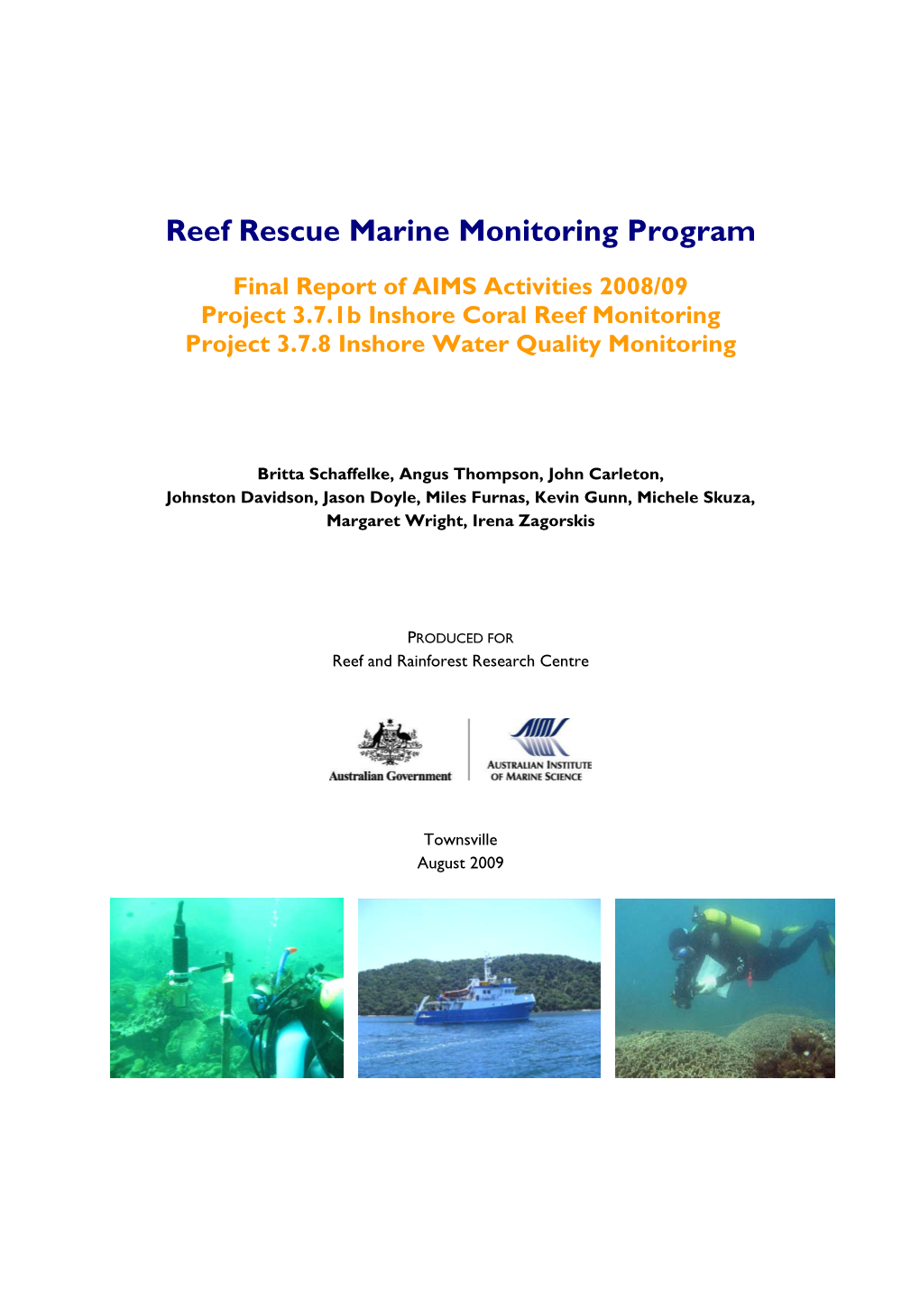 Reef Rescue Marine Monitoring Program