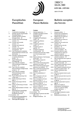 European Patent Bulletin 1983/12
