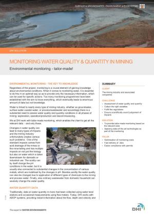 Monitoring Water Quality & Quantity in Mining