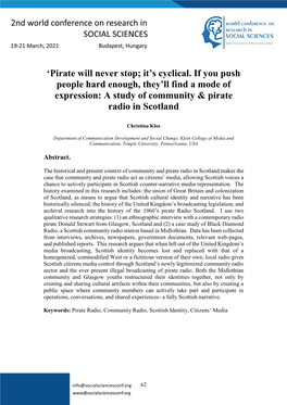 A Study of Community & Pirate Radio in Scotland