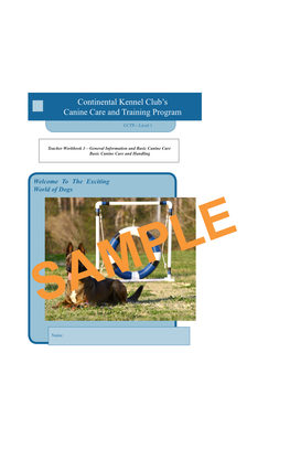 Continental Kennel Club's Canine Care and Training Program