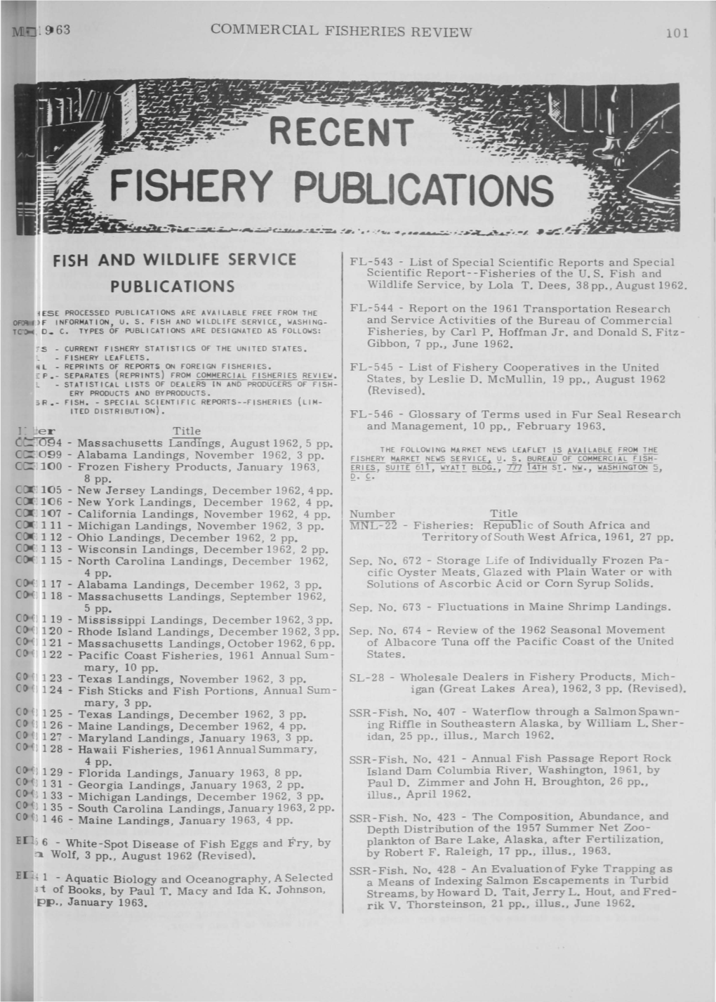 Recent Fishery Publications