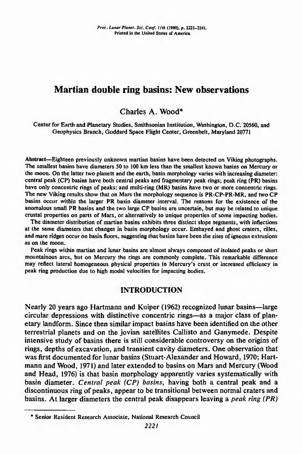 Martian Double Ring Basins: New Observations