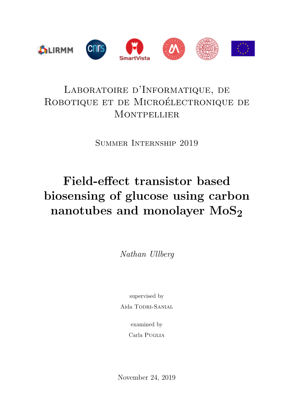 Field-Effect Transistor Based Biosensing of Glucose Using Carbon