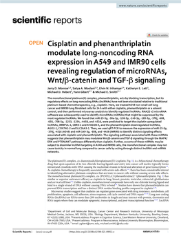 Cisplatin and Phenanthriplatin Modulate Long-Noncoding