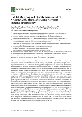 Habitat Mapping and Quality Assessment of NATURA 2000 Heathland Using Airborne Imaging Spectroscopy