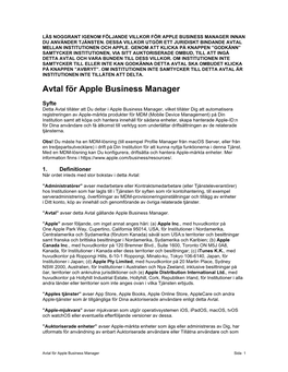 Avtal För Apple Business Manager