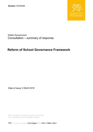 Reform of School Governance Framework