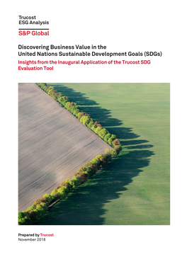 Discovering Business Value in the United Nations Sustainable Development Goals (Sdgs) Insights from the Inaugural Application of the Trucost SDG Evaluation Tool