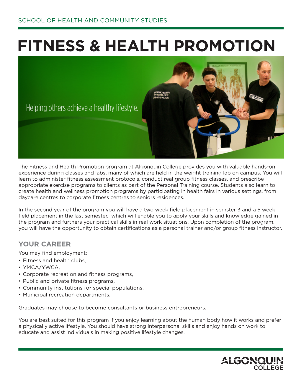 Fitness & Health Promotion