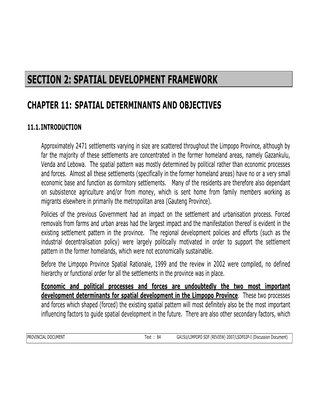 Spatial Development Framework