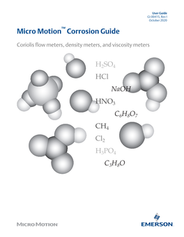 Micro Motion Corrosion Guide User Guide Before You Begin GI-00415 October 2020