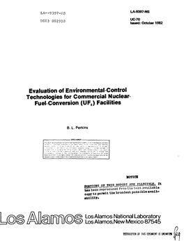 Evaluation of Environmental-Control Technologies for Commercial Nuclear- Fuel-Conversion (UF6) Facilities