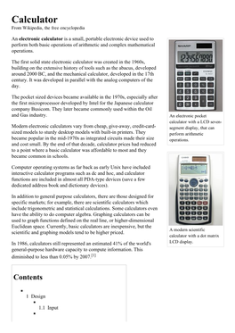 Calculator from Wikipedia, the Free Encyclopedia