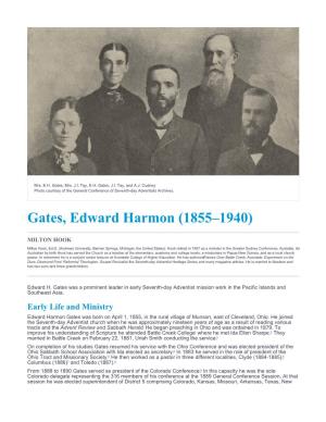Gates, Edward Harmon (1855–1940)