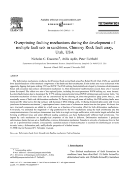 Overprinting Faulting Mechanisms During the Development of Multiple Fault Sets in Sandstone, Chimney Rock Fault Array, Utah, USA