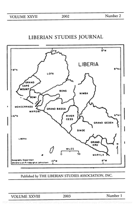 Liberian Studies Journal