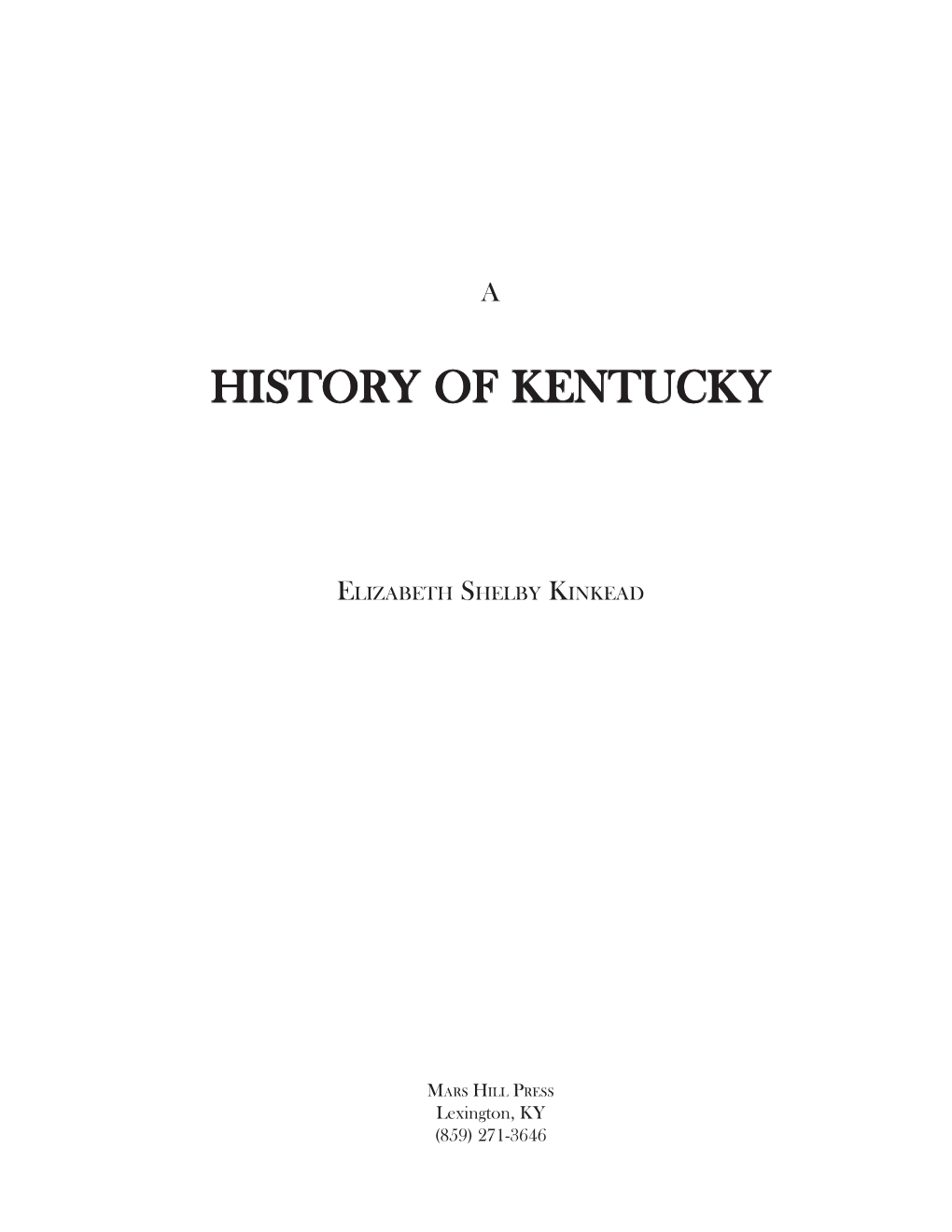 History of Kentucky