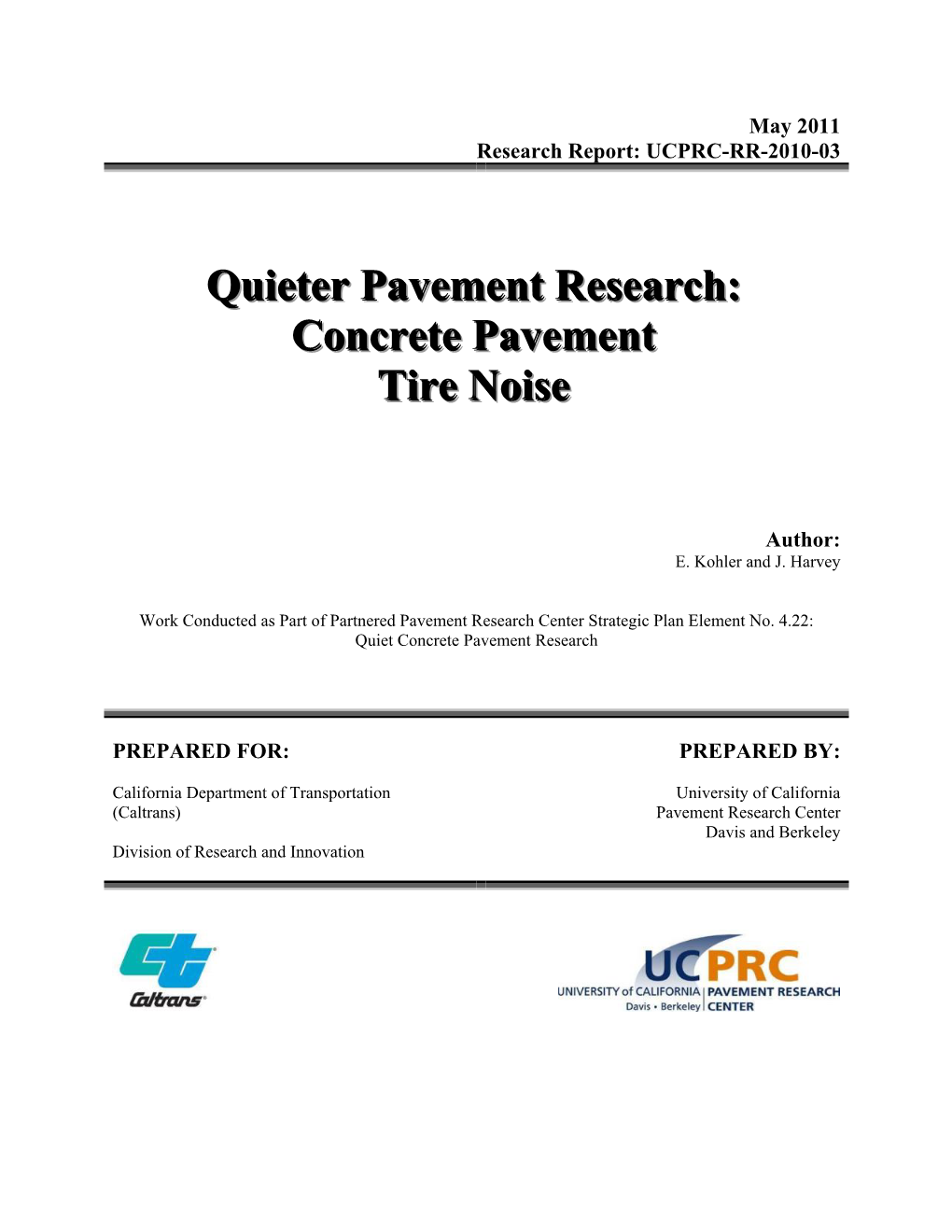 Concrete Pavement Tire Noise Author: E