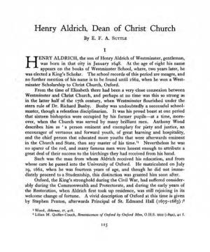 Henry Aldrich Dean of Christ Church·