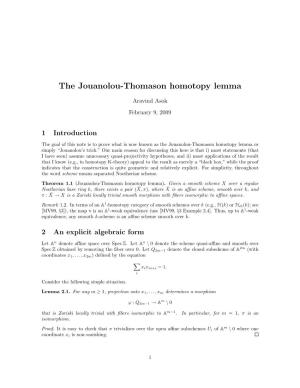 The Jouanolou-Thomason Homotopy Lemma