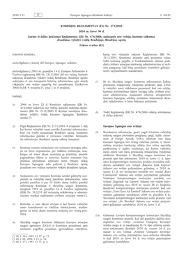 2010 M. Kovo 30 D. Komisijos Reglamentas