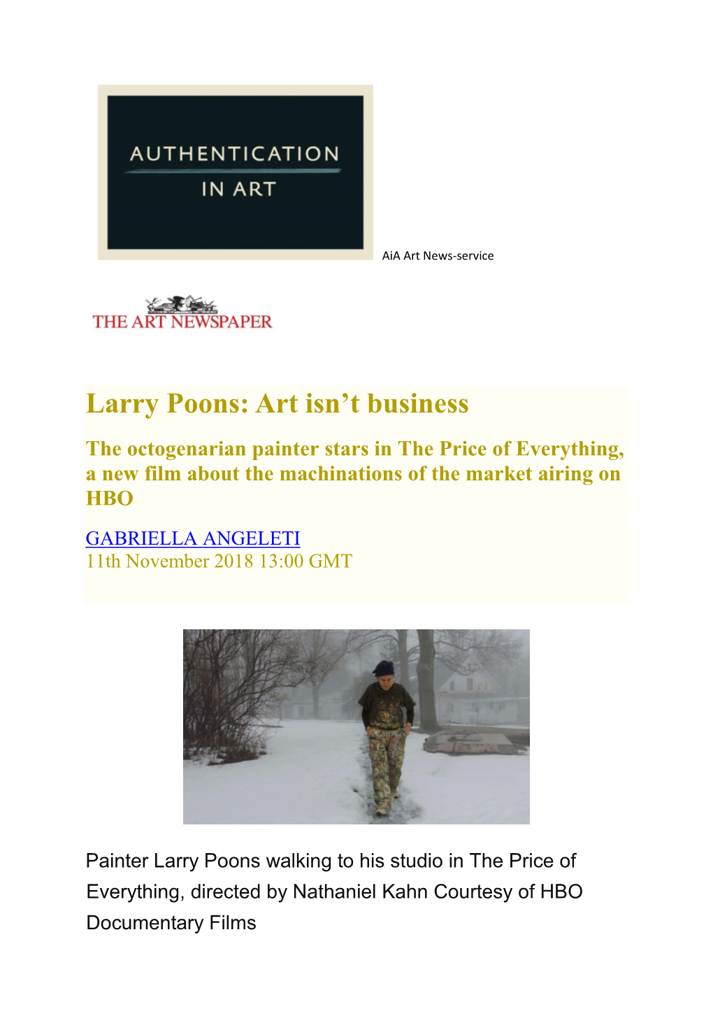 Larry Poons: Art Isn't Business