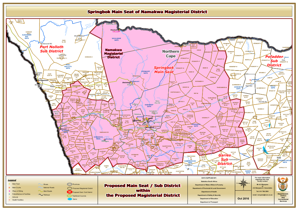 Northern Cape Proposed Main Seat / Sub District