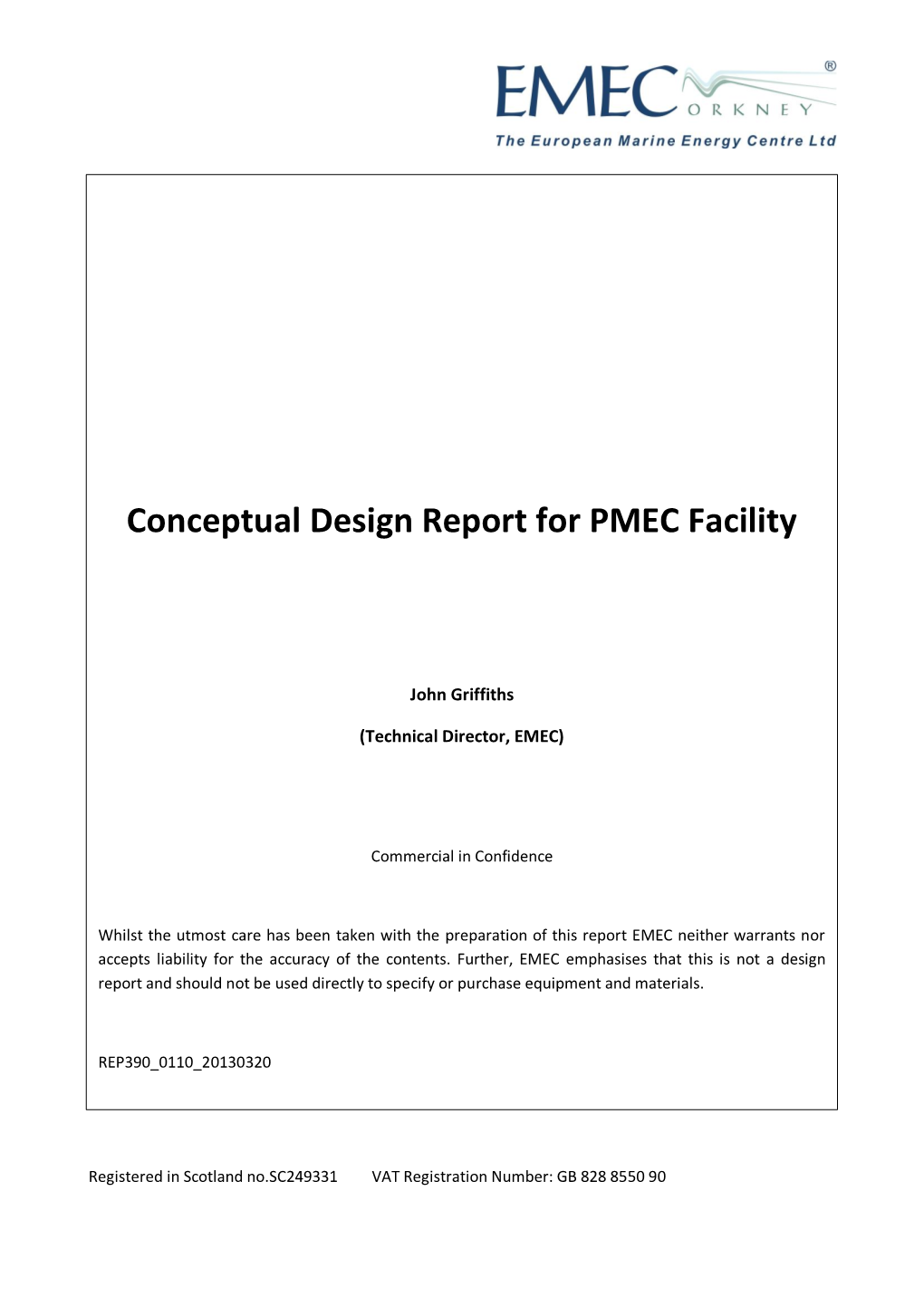 Conceptual Design Report for PMEC Facility