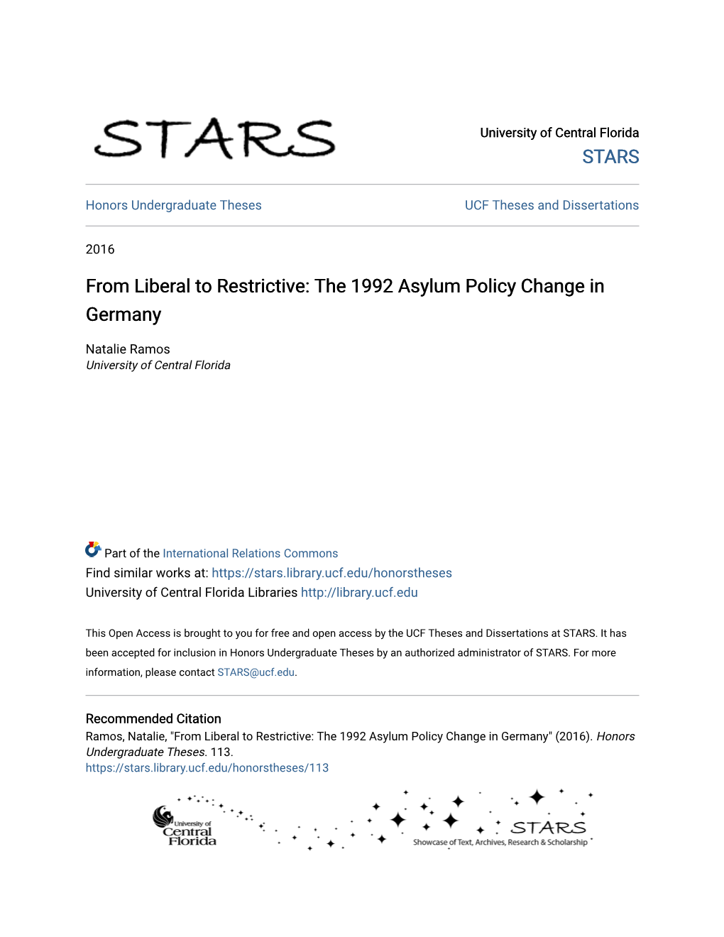 The 1992 Asylum Policy Change in Germany