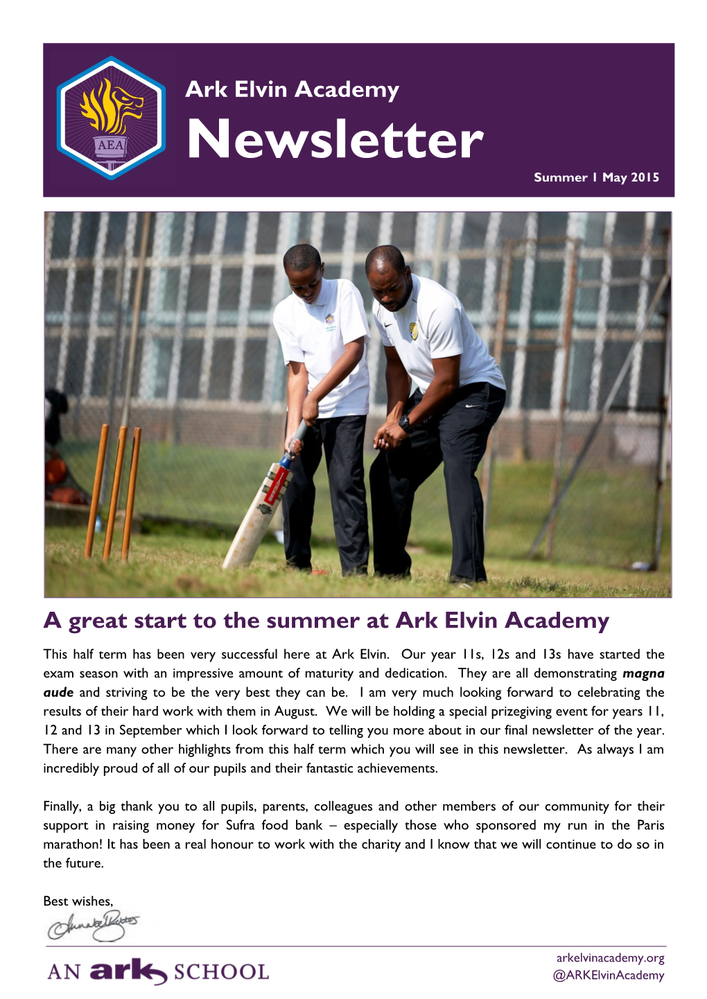 Newsletter Summer 1 May 2015