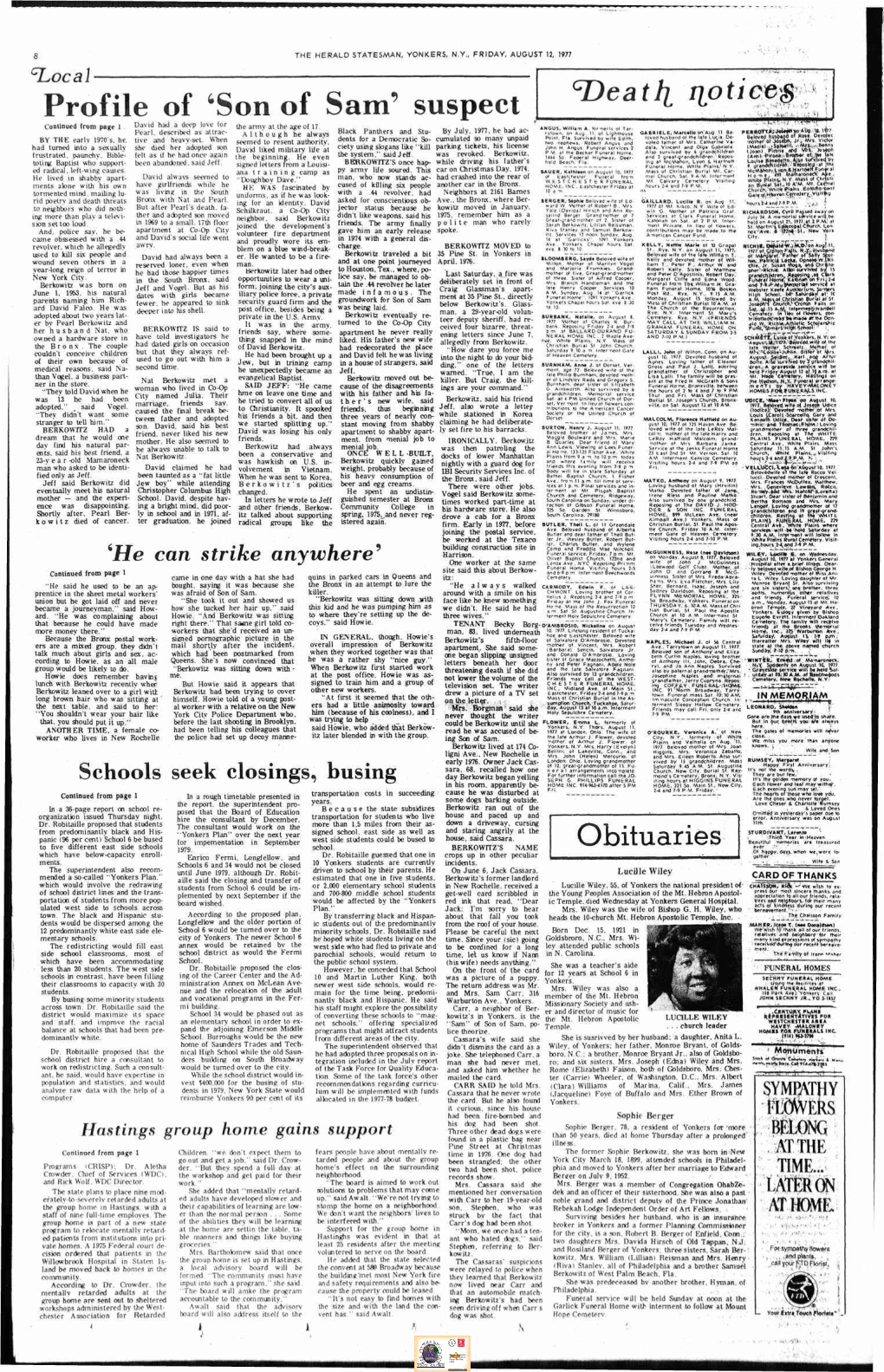 1977-8-12 Profile of Son of Sam Suspect