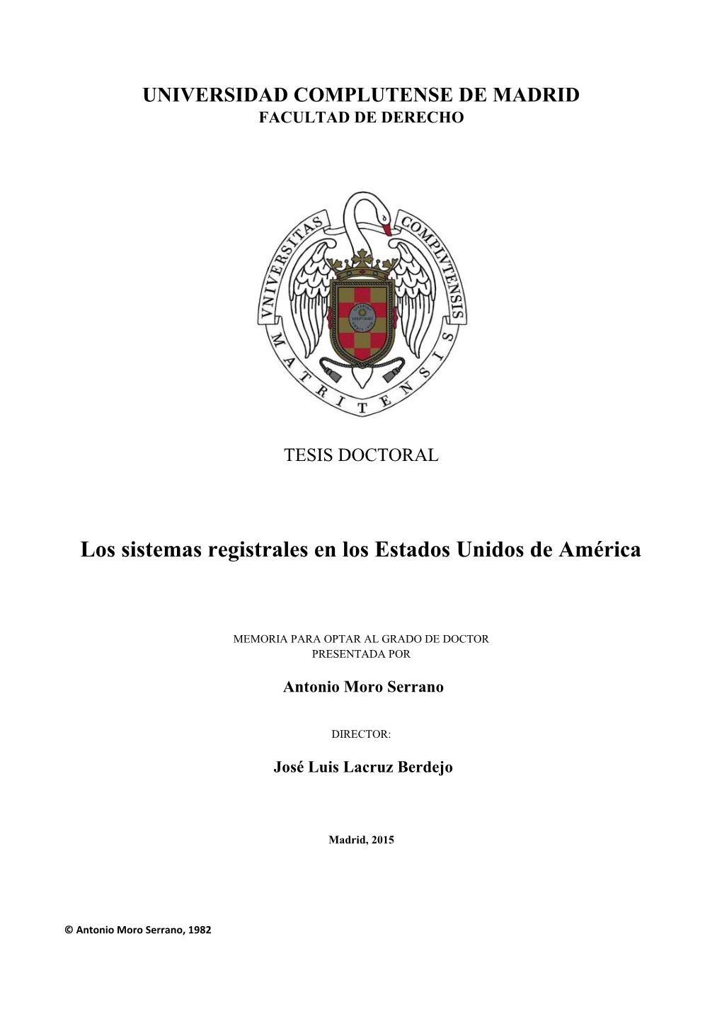 Los Sistemas Registrales En Los Estados Unidos De América