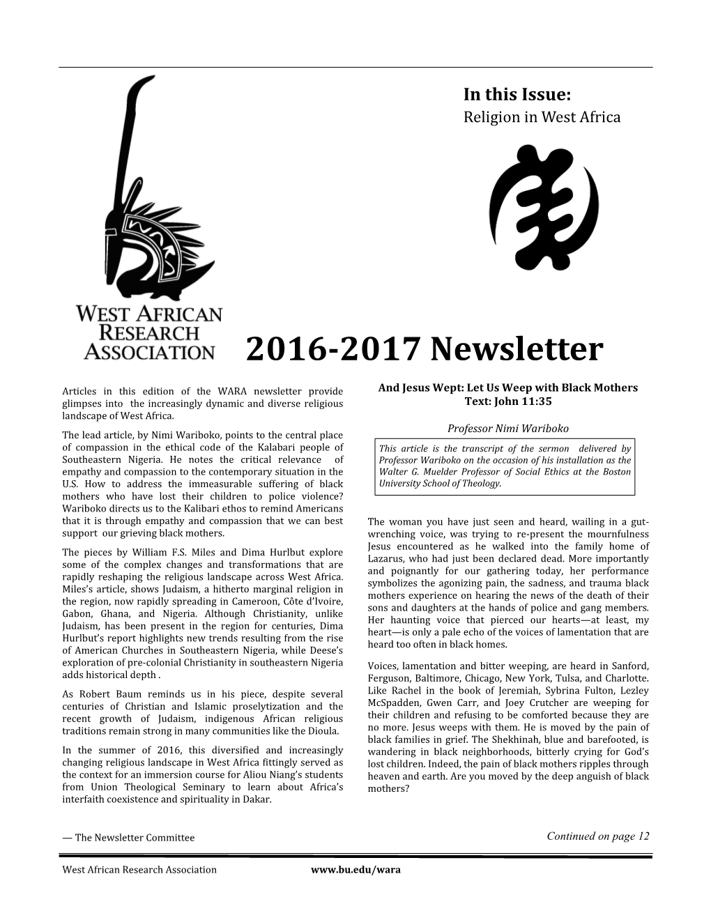 2016-2017 Newsletter