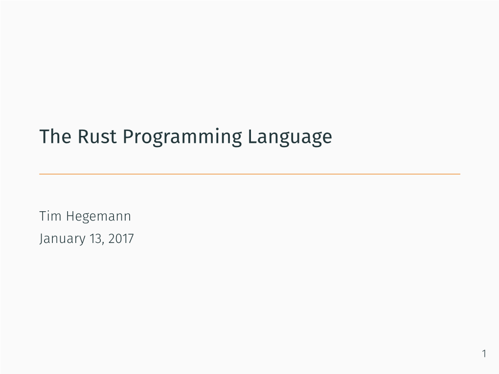 The Rust Programming Language