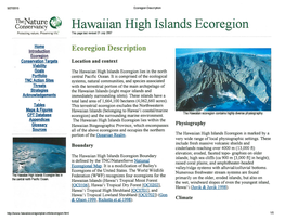Hawaiian High Islands Ecoregion Pmtecting Nature