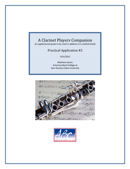 A Clarinet Players Companion