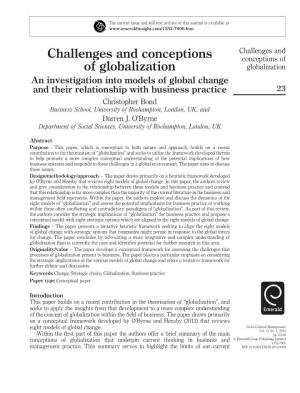 Challenges and Conceptions of Globalization