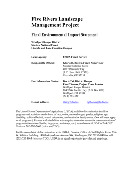 Five Rivers Landscape Management Project