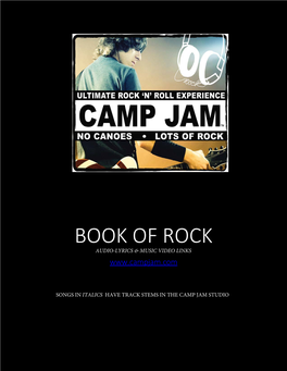 Book of Rock Audio-Lyrics & Music Video Links