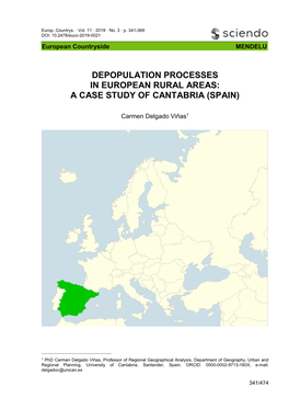 Depopulation Processes in European Rural Areas: a Case Study of Cantabria (Spain)