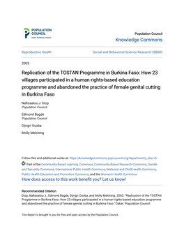 Replication of the TOSTAN Programme in Burkina Faso