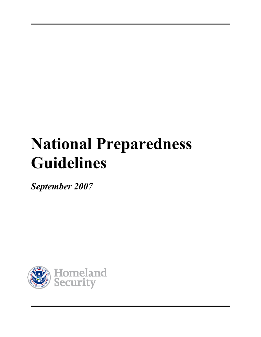 National Preparedness Guidelines