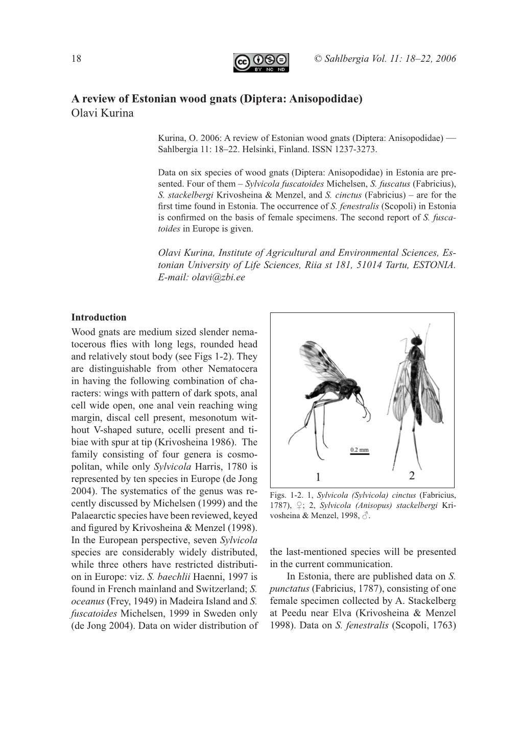 Diptera: Anisopodidae) Olavi Kurina