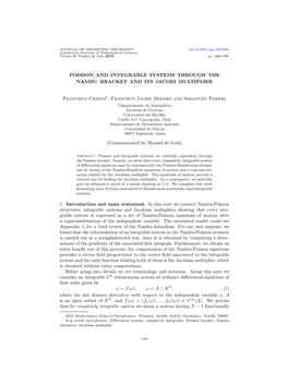 Poisson and Integrable Systems Through the Nambu Bracket and Its Jacobi Multiplier