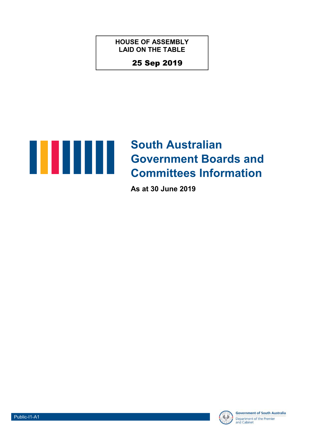 South Australian Government Boards and Committees Information As at 30 June 2019
