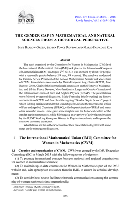 The Gender Gap in Mathematical and Natural Sciences from a Historical Perspective